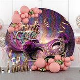 Mardi Gras Karneval Lila Funkeln Maske Kreis Hintergrund